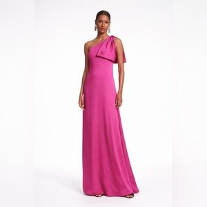 Sachin & Babi Chelsea Gown One Shoulder Gown Size 12 Color: Dragonfruit